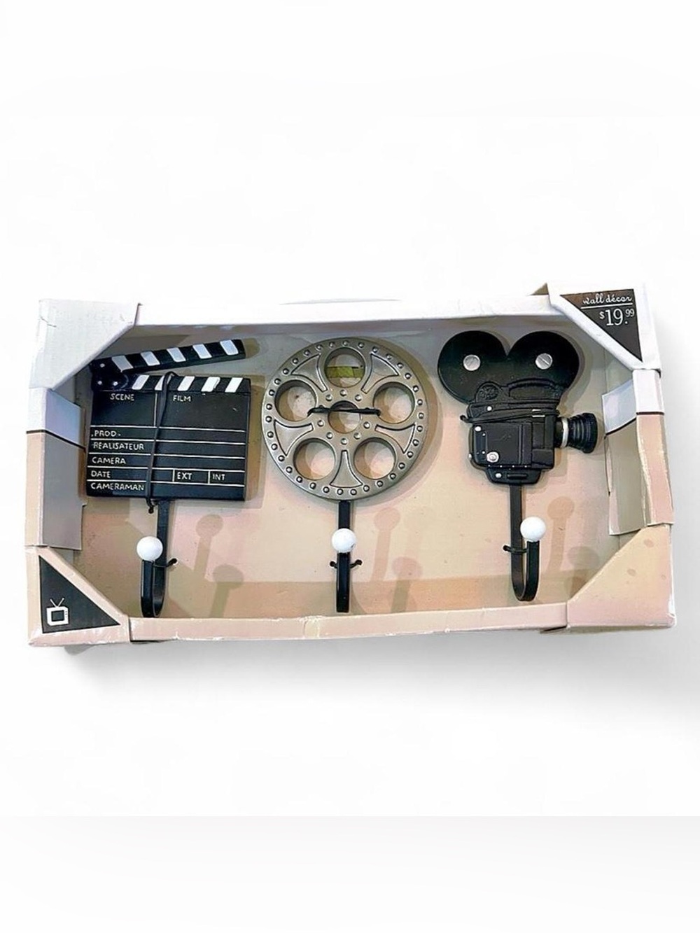 2009 GCG Studio Hollywood Movie Set Wall Hooks Clapperboard Camera Film Reel